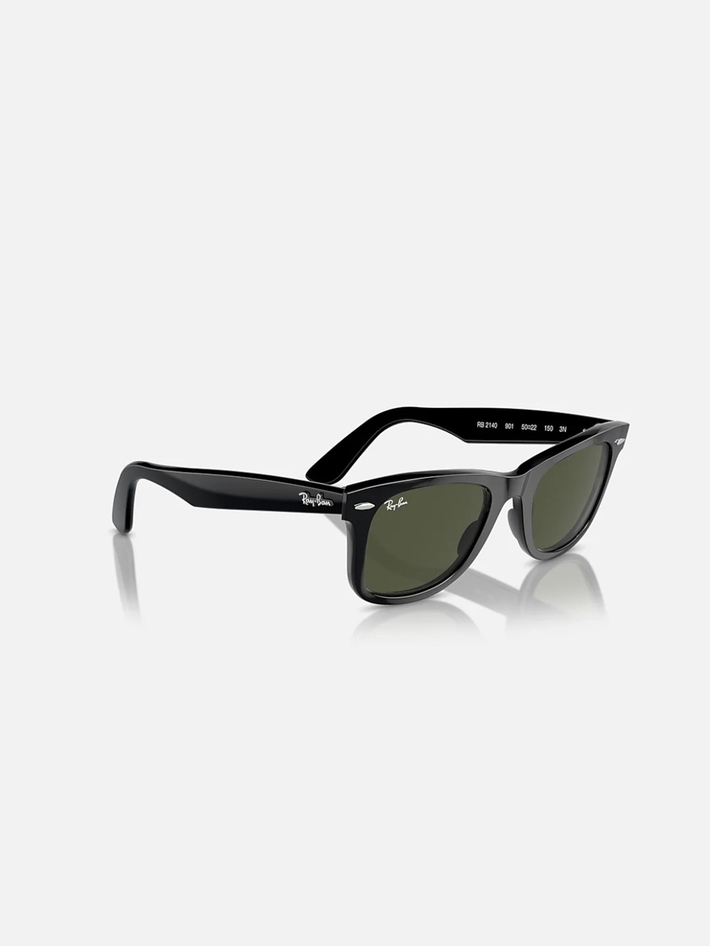 Ray-Ban Classic Wayfarer Sunglasses in Black with Green Lenses